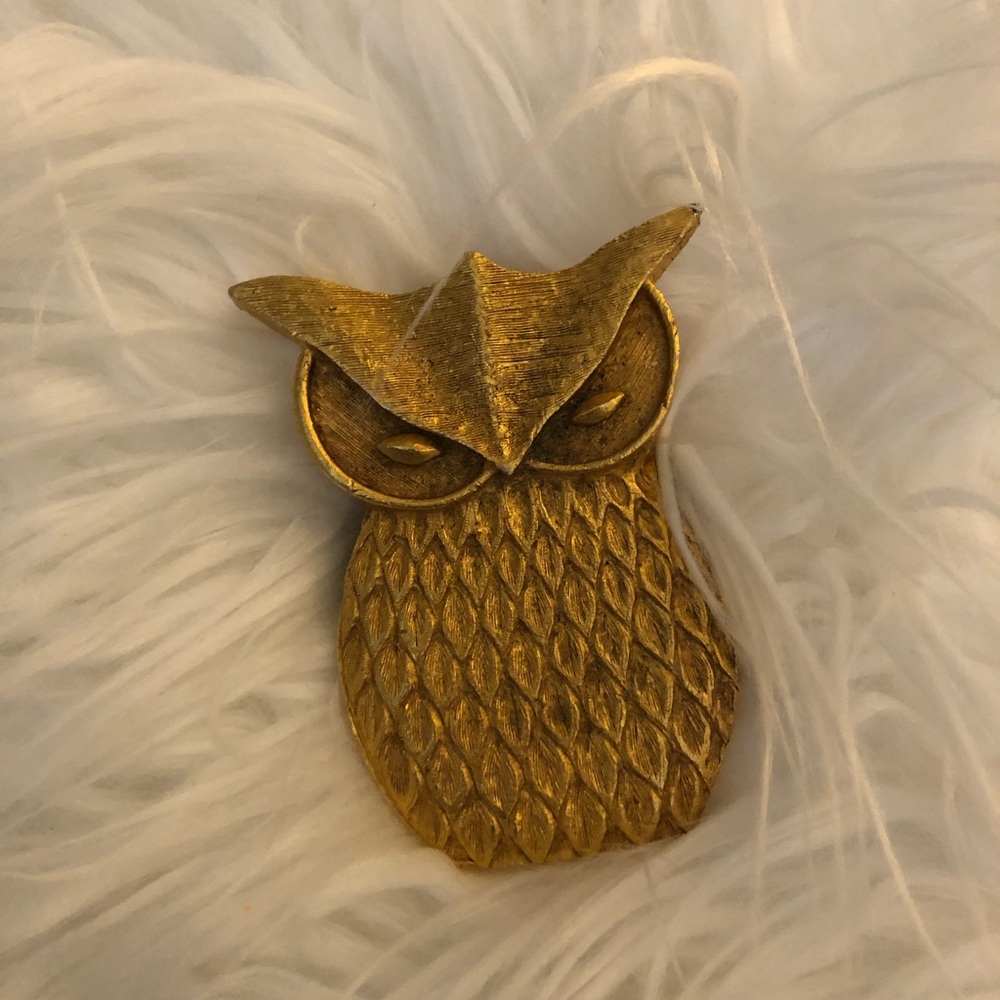 Vintage Gold Owl Clip